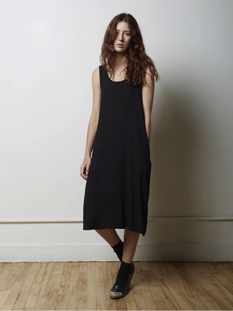 La Garconne Moderne Black Sleeveless Midi Dress